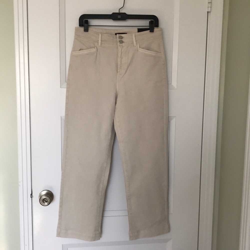 NWT Ann Taylor The Easy Straight High Rise Crop Jeans Size 4 Mirage White